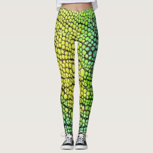 Chameleon Yellow Green Skin Leggings & Yoga Pants