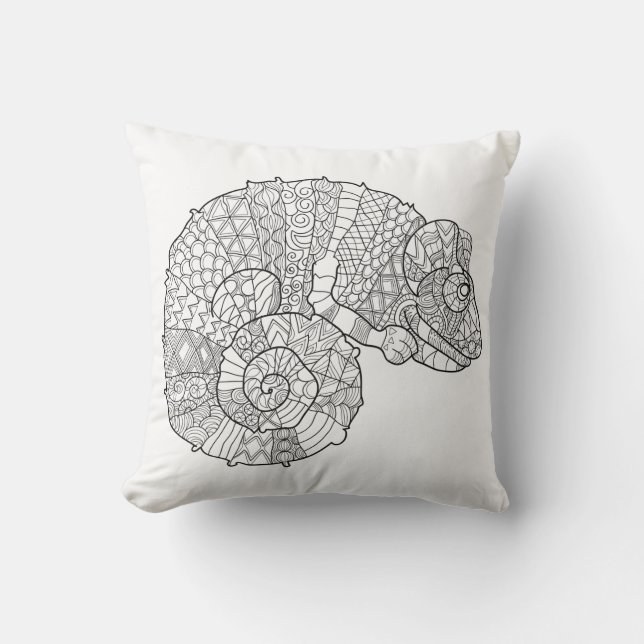 Chameleon Zendoodle Cushion (Front)