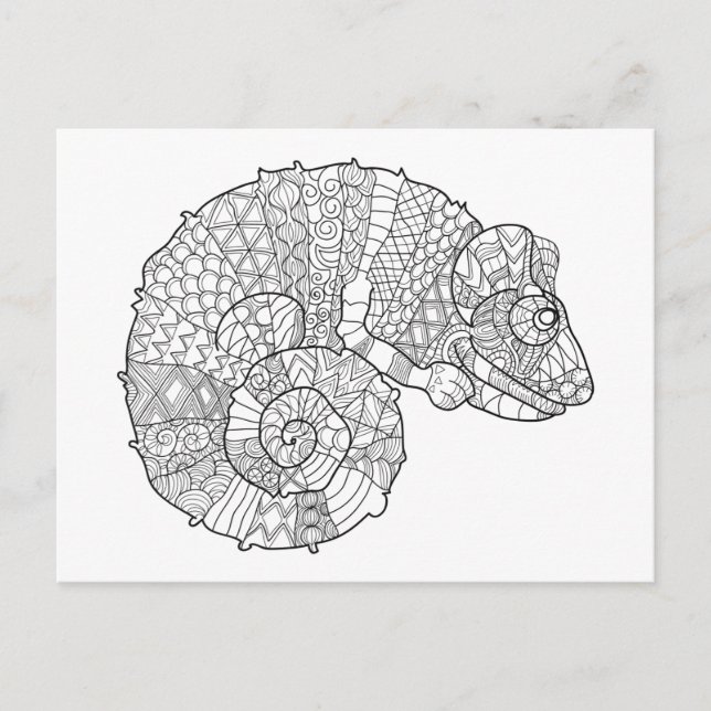 Chameleon Zendoodle Postcard (Front)