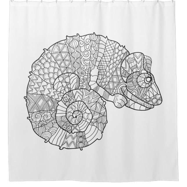 Chameleon Zendoodle Shower Curtain (Front)