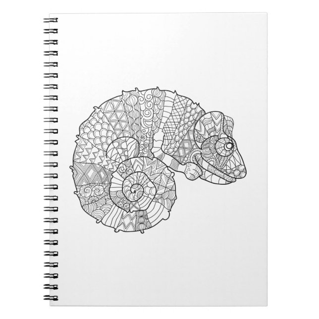 Chameleon Zendoodle Spiral Notebook (Front)