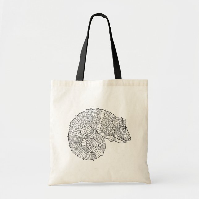 Chameleon Zendoodle Tote Bag (Front)