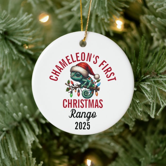 Chameleon's First Christmas 2025 Ceramic Tree Decoration (Tree)