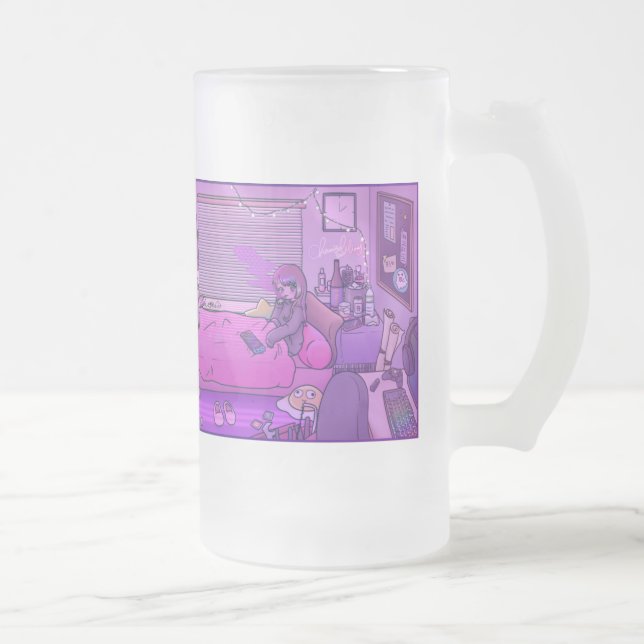 ChamiPinkRoom Frosted Glass Beer Mug (Right)
