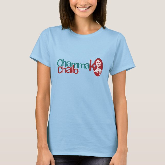 Chammak Challo Beautiful Girl in Hindi T-Shirt (Front)