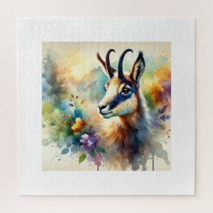 Chamois 111024AREF135 - Watercolor Jigsaw Puzzle