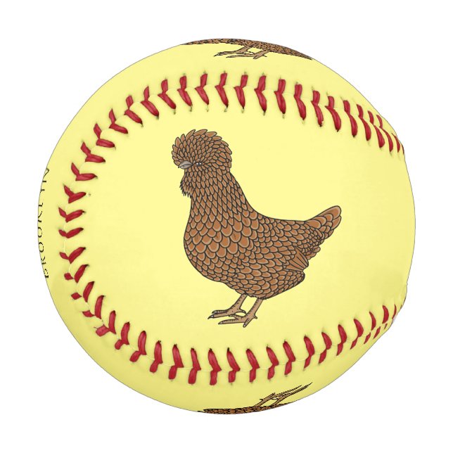Chamois polish chicken cartoon illustration   baseball (Front Left)