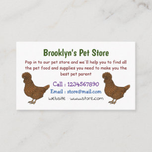 Chamois polish chicken cartoon illustration  business card