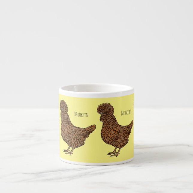Chamois polish chicken cartoon illustration   espresso cup (Front)