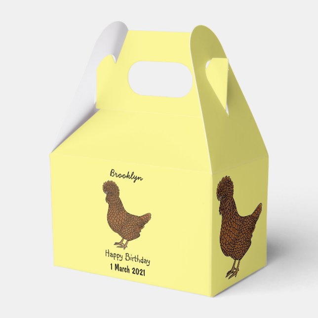 Chamois polish chicken cartoon illustration favour box (Front Side)