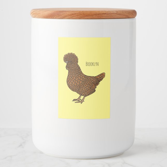 Chamois polish chicken cartoon illustration  food label (Front)