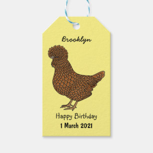 Chamois polish chicken cartoon illustration  gift tags