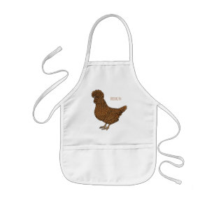 Chamois polish chicken cartoon illustration  kids apron