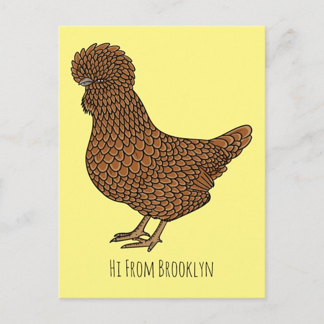 Chamois polish chicken cartoon illustration postcard (Front)
