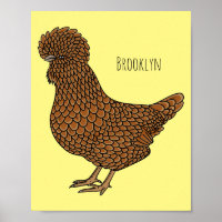 Chamois polish chicken cartoon illustration