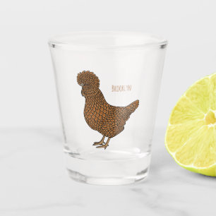 Chamois polish chicken cartoon illustration shot glass