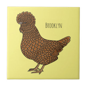 Chamois polish chicken cartoon illustration tile