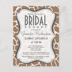 Chamoisee Giraffe Animal Print Invitation Postcard