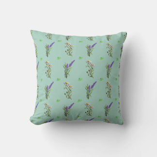 Chamomile and Lavender Patterned Pillow