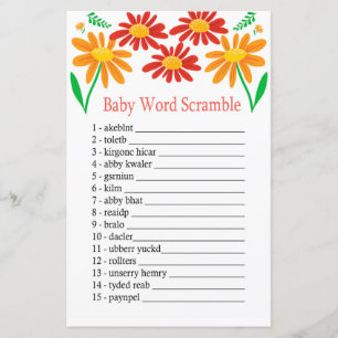 Chamomile Baby word scramble game