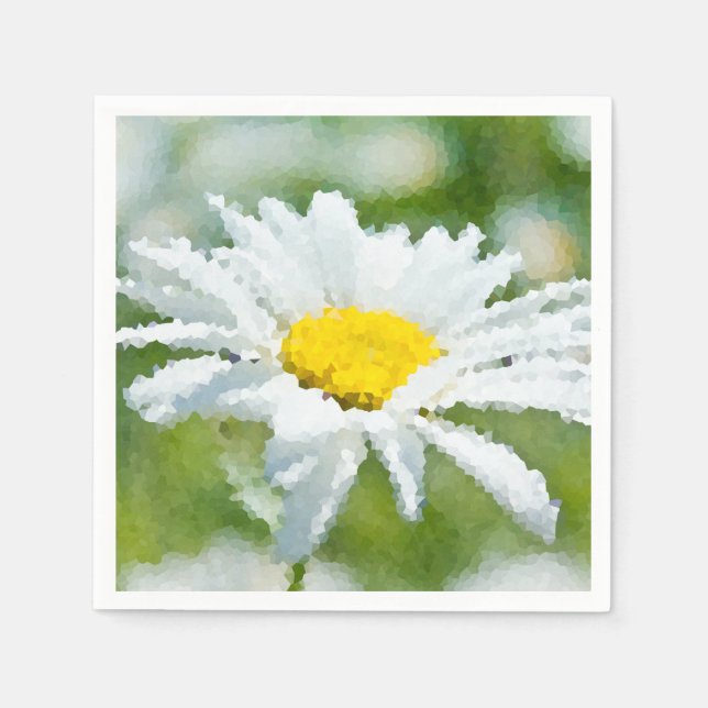 Chamomile daisy flower oil painting effect sunny d napkin (Front)