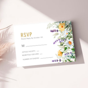Chamomile & Eucalyptus Wedding RSVP Cards