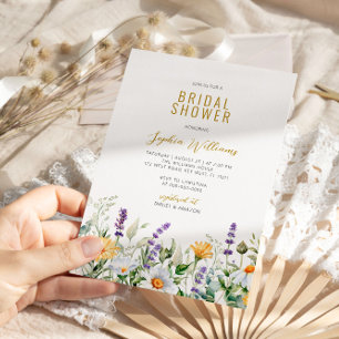 Chamomile & Eucalyptus Wildflowers Bridal Shower Invitation