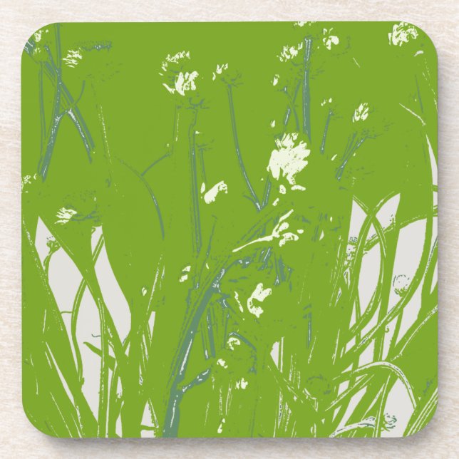 chamomile field green coaster (Front)