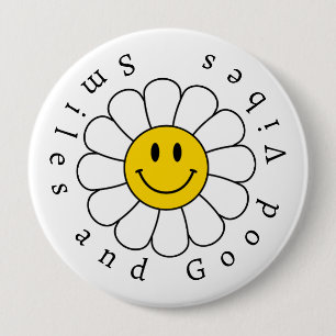 Chamomile Flower Funny Cute Trendy Floral Design 10 Cm Round Badge