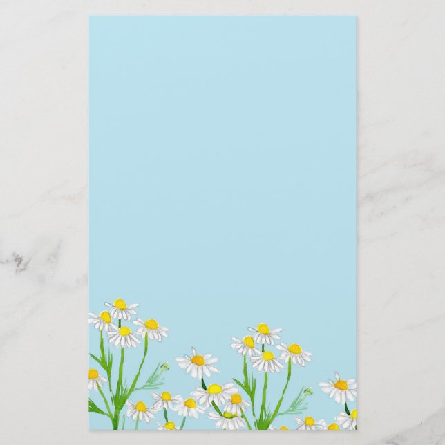 Chamomile Flowers Herbs Letter Writing Stationery (Front)