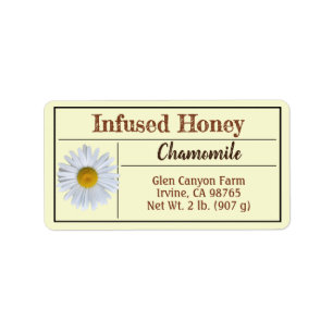 Chamomile Herb Infused Honey Jar Label