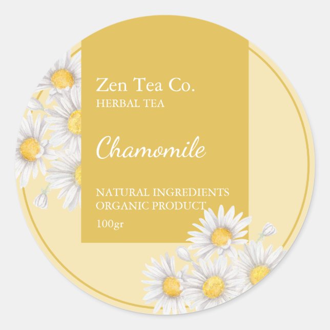 Chamomile Herbal Tea Business Label (Front)
