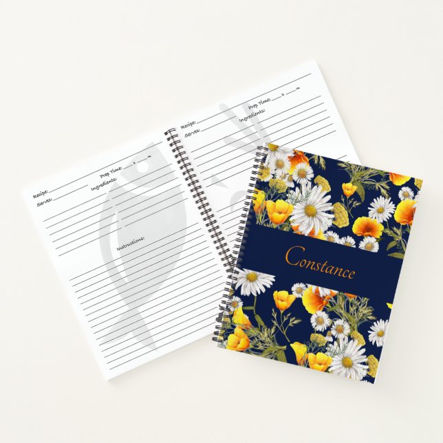 Chamomile & Poppies Personalised Recipe Book (Inside)