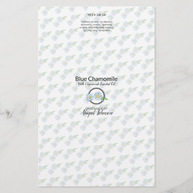 Chamomile Soap Packaging Wrapper | Linen Paper (Front)