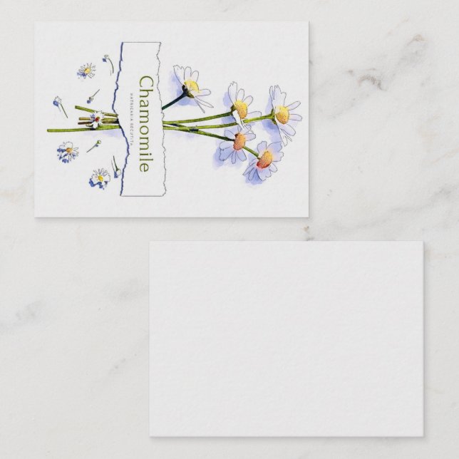 Chamomile vintage watercolour thermal tumbler post business card (Front/Back)