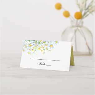 Chamomile. Watercolor country floral wedding Place Card