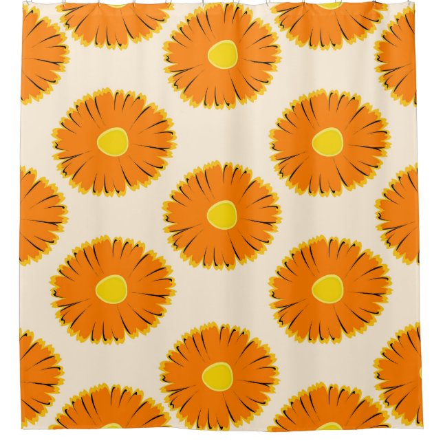 Chamomiles: Vintage Floral Pattern. Shower Curtain (Front)