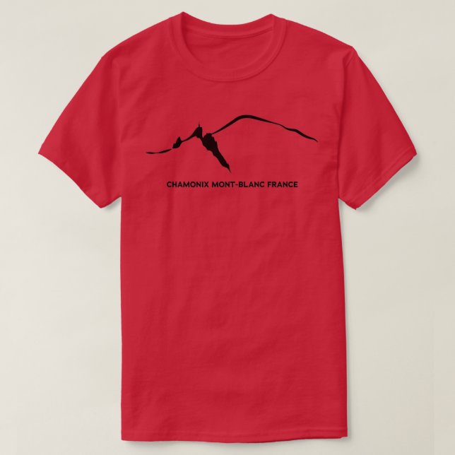 Chamonix Alps Aiguille du midi and Mont Blanc blac T-Shirt (Design Front)