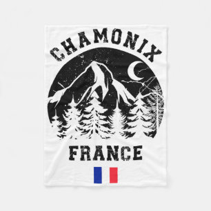 Chamonix France Alps Ski Resort Alpine Skiing Fren Fleece Blanket