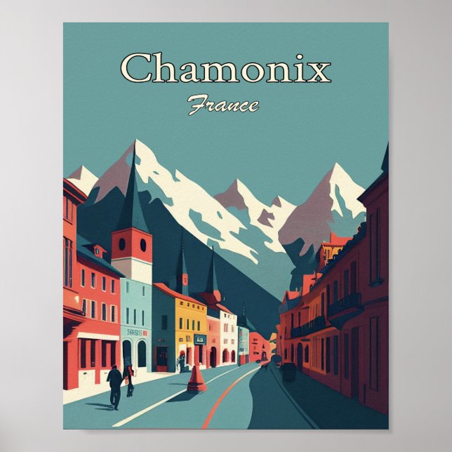 Chamonix France Minimalist Vintage Art Poster (Front)