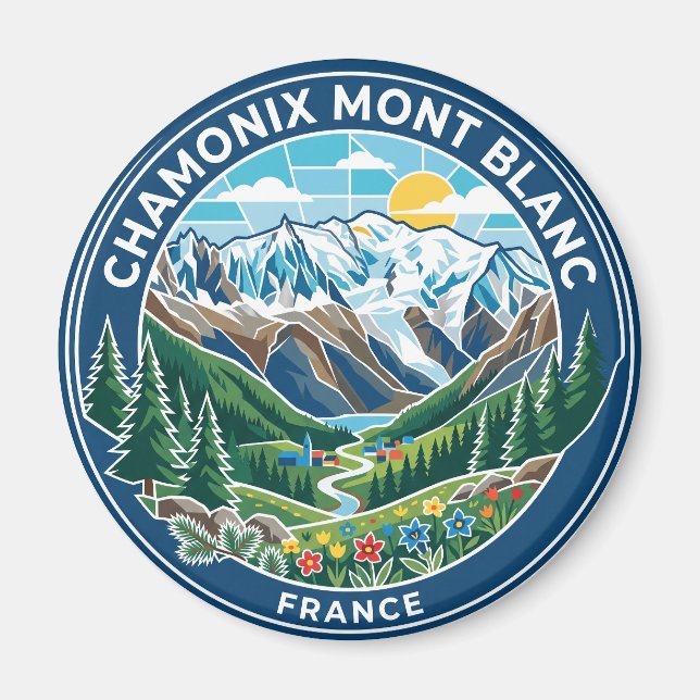 Chamonix France Mont Blanc Magnet (Front)