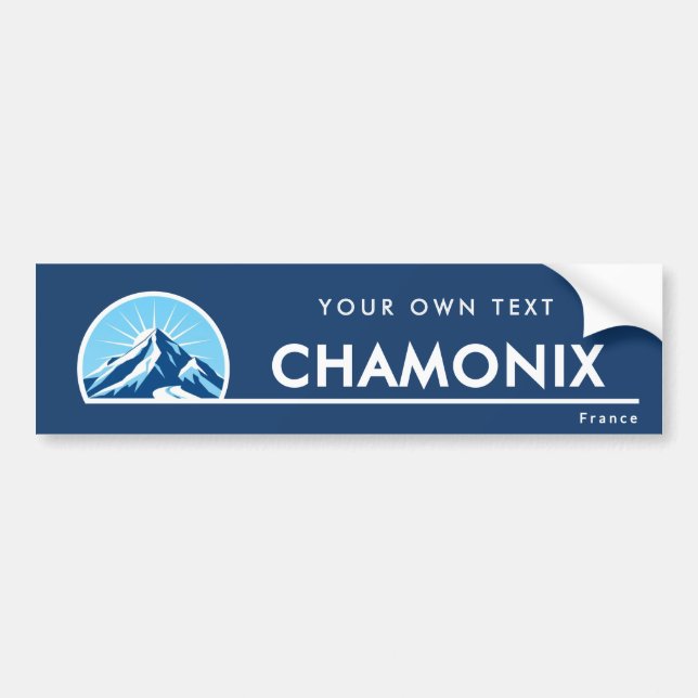 Chamonix France mountain ski resort Bumper Sticker (Front)