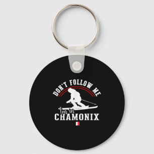Chamonix France Ski Resort French Alps Skiing Souv Key Ring