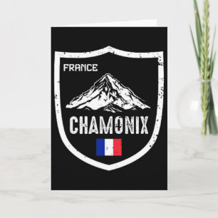 Chamonix France Ski Resort Skiing Mountain Distres Card