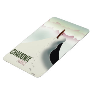 Chamonix France ski travel poster Magnet