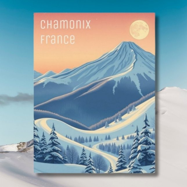 Chamonix France ski vacation modern Postcard (Creator Uploaded)