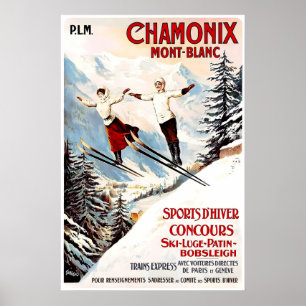 Chamonix Mont-Blanc 1910 POSTER PRINT A5-A1 French