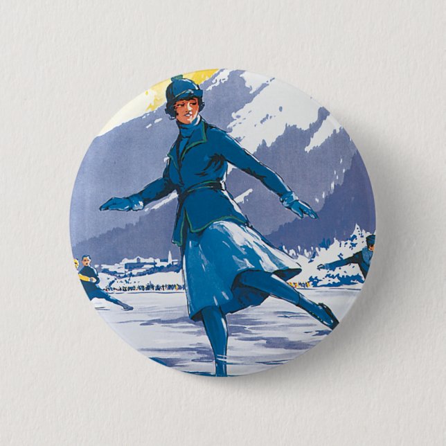 Chamonix-Mont Blanc 6 Cm Round Badge (Front)