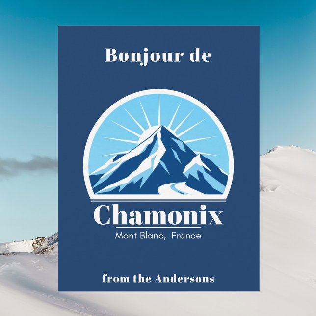 Chamonix Mont Blanc France blue Postcard (Creator Uploaded)