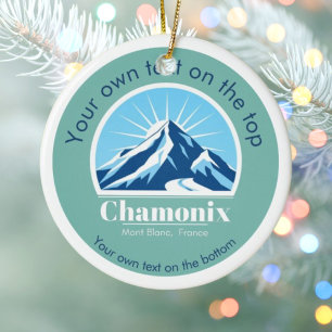 Chamonix Mont Blanc France christmas Ceramic Tree Decoration